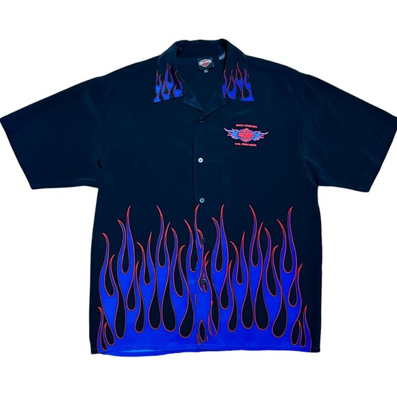 Harley Davidson York Pennsylvania Vintage Short Sleeve Button Down Shirt - Picture 1 of 4